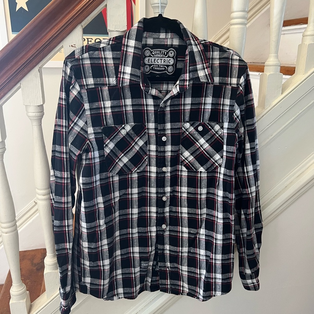 ⚡️Electric Plaid Shirt - Men’s M ⚡️